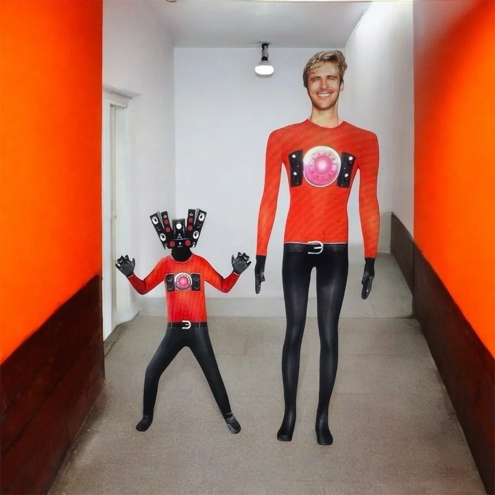 Skibidi Toilet / TV Man Costume – Kids Halloween & Dress-Up Bodysuit